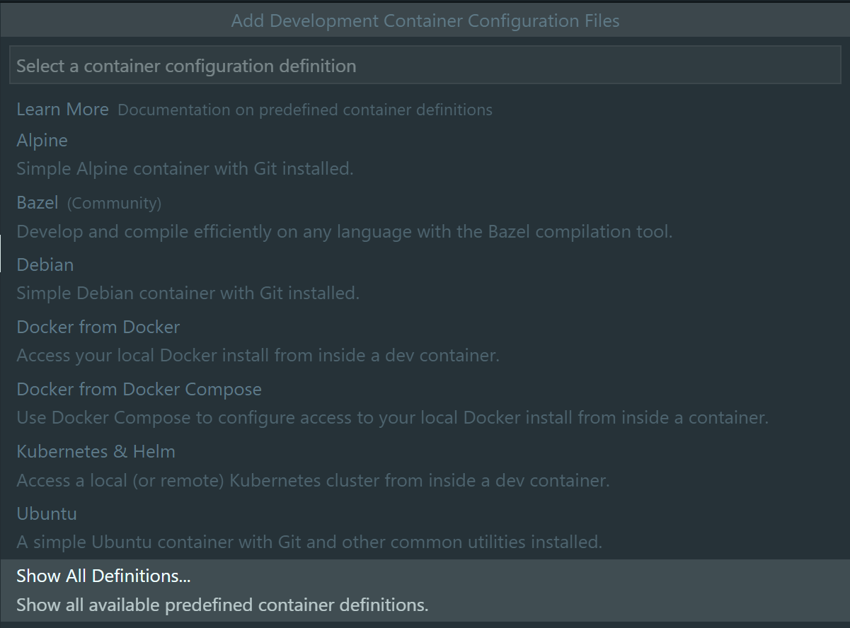 Add Development Container Configuration Files